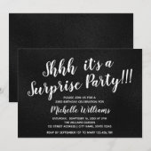 Girly Black | glinsteren | Verrassingsfeest Verjaa Kaart (Voorkant / Achterkant)