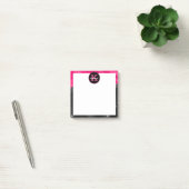 Girly Black Hot Pink Glam Waves Small Square Post-it® Notes (Kantoor)