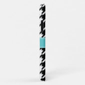 Girly Black Houndstooth Blue Monogram Case-Mate iPhone Case (Achterkant/rechts)