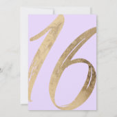 Girly Black Paars Gold Foil Sweet 16 Kaart (Achterkant)