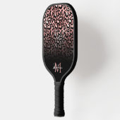 Girly Black Roos Gold Leopard Ombre Monogram Pickleball Paddle (Links)