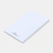 Girly Blauw Monogram Modern Script Gepersonaliseer Post-it® Notes (Schuin)