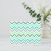 Girly Blauwgroen Mint Green Chevron Aztec Pastel C Briefkaart (Staand voorkant)