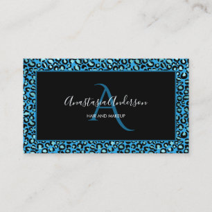 Girly Blauwgroen Turquoise Leopard Spots Black Mon Visitekaartje
