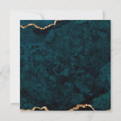 Girly Blauwgroen Velvet Agate Geode Script Square Notitiekaartje (Achterkant)