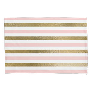 Girly bloost het Roze, Witte en Gouden Patroon van Kussensloop