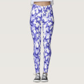 Girly Blue Butterflies Whimsical Patterned Leggings (Voorkant)