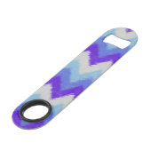 Girly Blue en White Bohemian Chevron Pattern Speed Flessenopener (Achterkant Gekanteld)