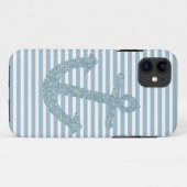 Girly Blue Glitter Anker Case-Mate iPhone Case (Achterkant (horizontaal))