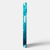 Girly Blue Glitter in Gold Brush Stroke Naam Case-Mate iPhone Case (Achterkant / Rechts)