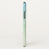 Girly Blue Green Glitter Blush Monogram Name Case-Mate iPhone Case (Achterkant / rechts)