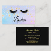 *~* Girly BLUE PINK Lashes Extensions Glitter Visitekaartje (Voorkant / Achterkant)