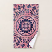 Girly Blue Pink Mandala Floral Bad Handdoek (Handdoek)