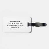 GIRLY BLUE WHITE MUSTACHE PRINTED GLITTER BAGAGELABEL (Achterkant horizontaal)