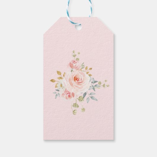 Girly Blush Gold Bunny Konijn Paasfeest gunsten Cadeaulabel (Achterkant)