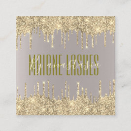 Girly Blush Gold Glittery Drift Artist Makeup SPA Vierkante Visitekaartje