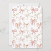 Girly Blush Pink Bows Chic Baby shower Kaart (Achterkant)