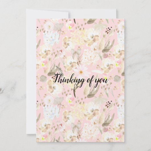 Girly Blush Pink Cream White Floral (Voorkant)