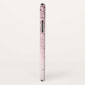 Girly Blush Pink Glitter Marble Script Naam Case-Mate iPhone Case (Achterkant / rechts)