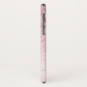 Girly Blush Pink Glitter Marble Script Naam Case-Mate iPhone Case (Achterkant/links)
