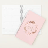 Girly Blush Pink Gold Custom Monogram Planner (Display)