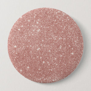 Girly Blush Pink Gold Glitter Ronde Button 4,0 Cm