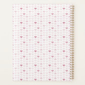 Girly Blush Pink Heart Pattern Planner (Achterkant)