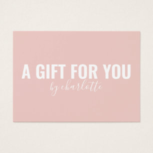 Girly Blush Pink Minimalist Gift Sertificate Visitekaartje