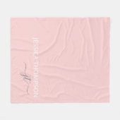 Girly Blush Pink Modern Chic Monogram Naam Fleece Deken (Voorkant (Horizontaal))