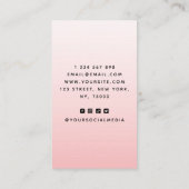 Girly Blush Pink Ombre Logo & QR Code Feminine Visitekaartje (Achterkant)