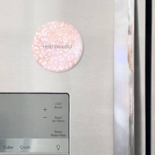 Girly Blush Pink Peach Gold Leopard Animal Magneet (Insitu (Koelkast))