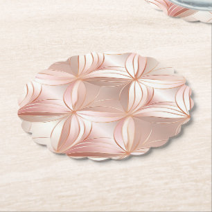 Girly Blush Pink Rose Gold Abstract Kartonnen Onderzetters