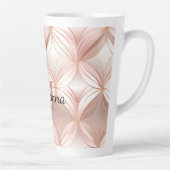 Girly Blush Pink Rose Gold Abstract Monogram Latte Mok (Rechts)
