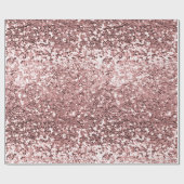 Girly Blush Pink Rose Gold Glitter Sparkle Luxe Cadeaupapier (Vlak)