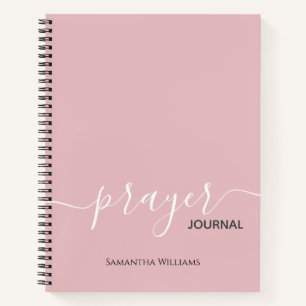 Girly Blush Pink Script Prayer Journal Diary Notitieboek