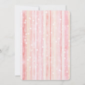 Girly Blush Pink Stripes White Dots Baby Shower Kaart (Achterkant)