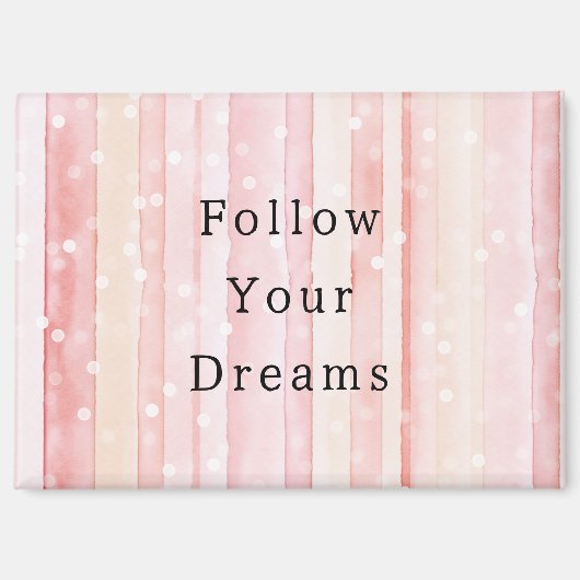 Girly Blush Pink Stripes White Dots Dreams Magneet (Voorkant)