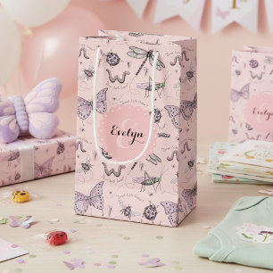 Girly Blush Pink Sweet Kleine Critter Monogram Klein Cadeauzakje