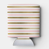Girly Blush Pink, White en Gold Foil Patroon Blikjeskoeler (Achterkant)