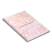 Girly Blush Pink White Leopard Animal Notitieboek (Rechterzijde)