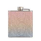 Girly Blush Roos Gold Blue Ombre Glitter Sparkles Heupfles (Achterkant)