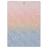 Girly Blush Roos Gold Blue Ombre Glitter Sparkles Klembord (Achterkant)