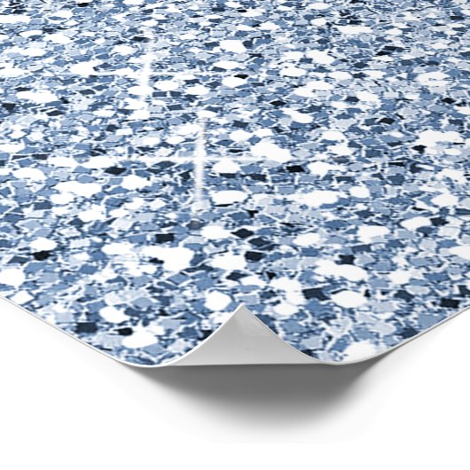 Girly Blush Roos Gold Blue Ombre Glitter Sparkles Poster (Hoek)