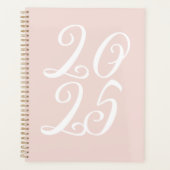 Girly blush roze aangepast script jaar typografie planner (Voorkant)