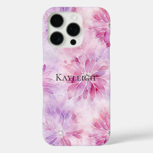 Girly Blush Roze Chic Lavendel Bloemen iPhone 16 Pro Hoesje