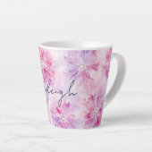 Girly Blush Roze Chic Lavendel Bloemen Latte Mok (Rechterhoek)