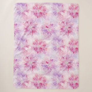 Girly Blush Roze Chic Lavendel Bloemen Sherpa Deken