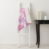 Girly Blush Roze Chic Lavendel Bloemen Sherpa Deken (In situ)