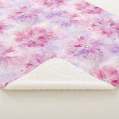 Girly Blush Roze Chic Lavendel Bloemen Sherpa Deken (3/4)