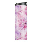 Girly Blush Roze Chic Lavendel Bloemen Thermosbeker (Gedraaid links)